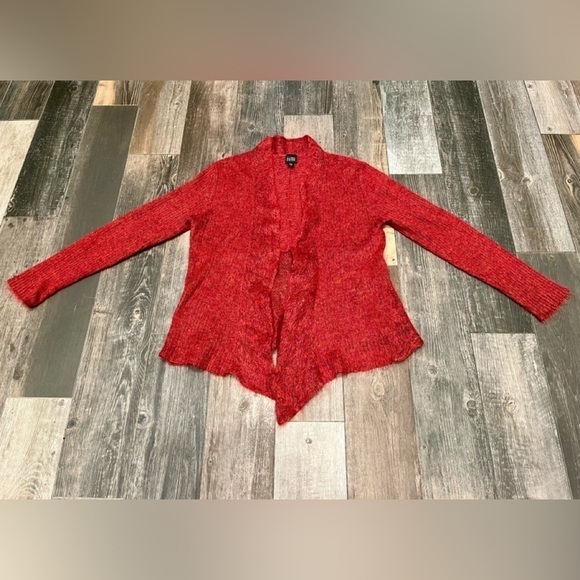 Eileen Fisher Sweaters - EILEEN FISHER Mohair Wool Blend Burnt Orange Open Front Knit Cardigan Sweater L